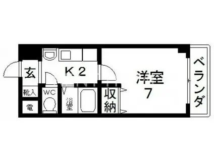 メゾントーマス(1K/2階)の間取り写真