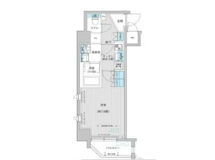 トリアノン等々力(1K/3階)の間取り写真