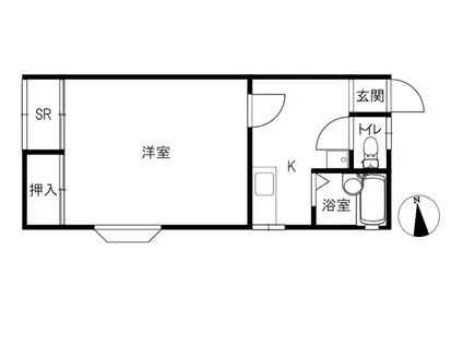 パル707C(1K/2階)の間取り写真