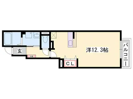 アルモニ―NAO(ワンルーム/1階)の間取り写真