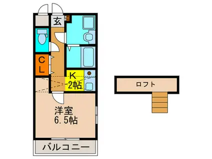 カーサ・デ・フローレス(1K/4階)の間取り写真