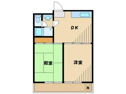 ホワイトヴィラ相模原II(2DK/4階)の間取り写真