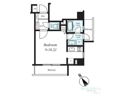 SYNEX SHINAGAWA-EBARA(ワンルーム/2階)の間取り写真