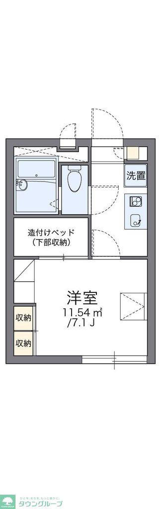 レオパレス三立ハイツB(1K/2階)の間取り写真