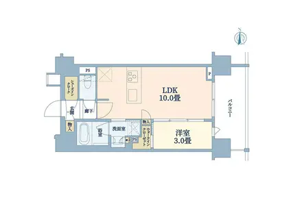 ルジェンテ西日暮里(1LDK/2階)の間取り写真