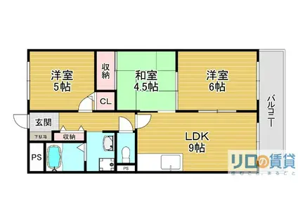 メゾンドボヌール(3LDK/4階)の間取り写真