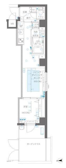 ズーム信濃町(1LDK/1階)の間取り写真