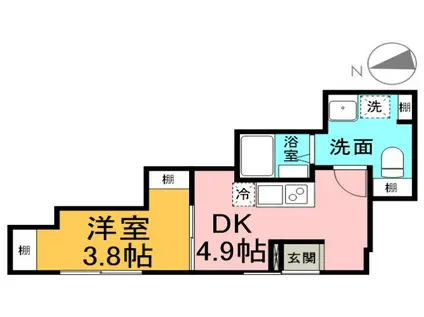 CIEL ONE(1DK/1階)の間取り写真