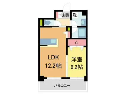 パルテール甲南山手(1LDK/1階)の間取り写真