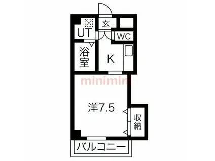 モアメゾンIII(1K/2階)の間取り写真