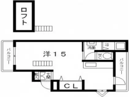 山坂サウンドヒルズ(ワンルーム/4階)の間取り写真
