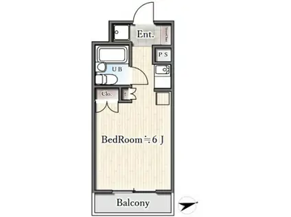 スカイコート生麦第2(ワンルーム/3階)の間取り写真