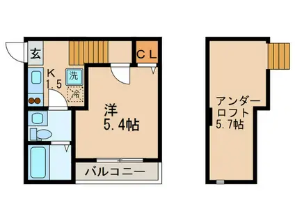 CASA AGIO(1K/1階)の間取り写真