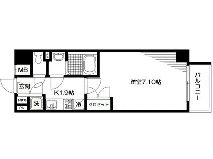 エトワール中野(1K/3階)の間取り写真