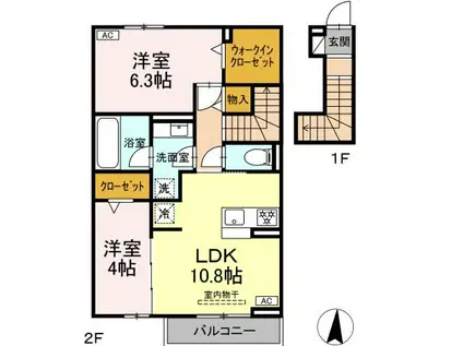 EPIS 広田(2LDK/2階)の間取り写真