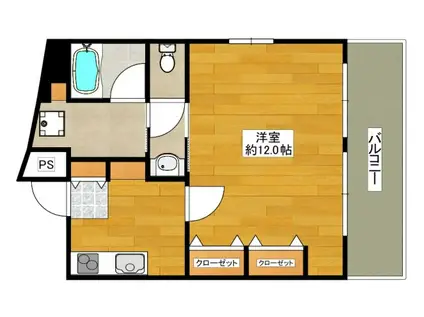 ハイムタケダT-7(1DK/8階)の間取り写真