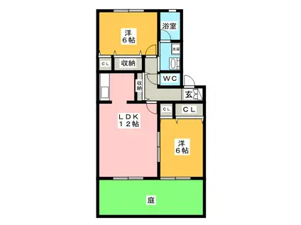 グランシティソレーユ(2LDK/1階)の間取り写真