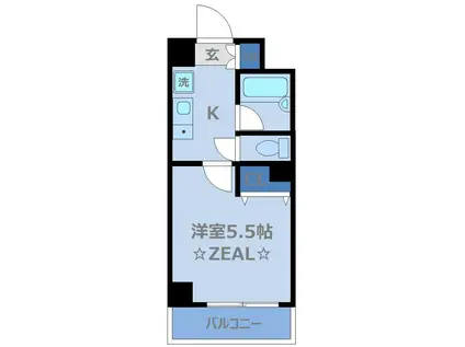 早稲田ノースウエストビルディング(1K/3階)の間取り写真