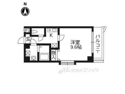 リエゾン四条(1K/2階)の間取り写真