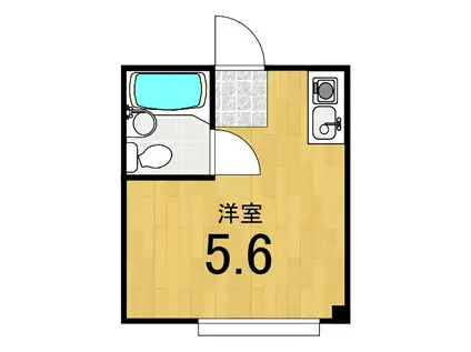 シャピタン六角(1K/3階)の間取り写真