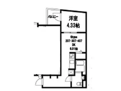 ユーレジデンス武蔵小山(1DK/3階)の間取り写真