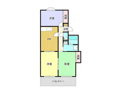 プレンティ96(3DK/1階)の間取り写真