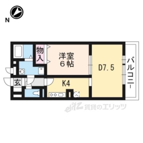 クレセント(1LDK/3階)の間取り写真