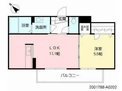 シャーメゾン桜川 A(1LDK/2階)の間取り写真