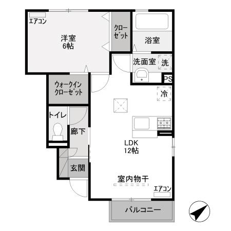 グレイスガーデン椿(1LDK/1階)の間取り写真