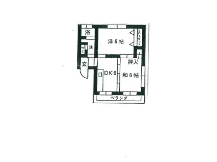 セジュールコトロ(2DK/2階)の間取り写真