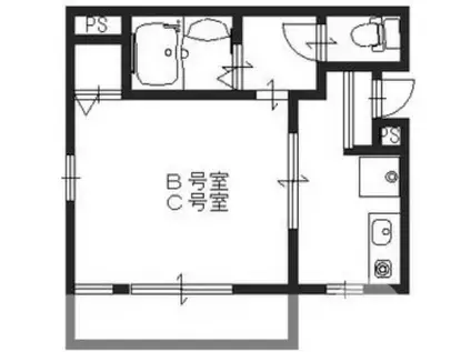 アーバンコスモ(1K/4階)の間取り写真