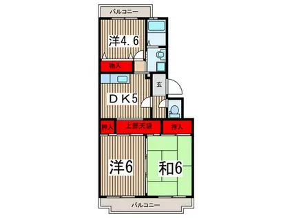グランバニア(3DK/3階)の間取り写真