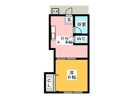 コーポヒライ(1DK/1階)の間取り写真