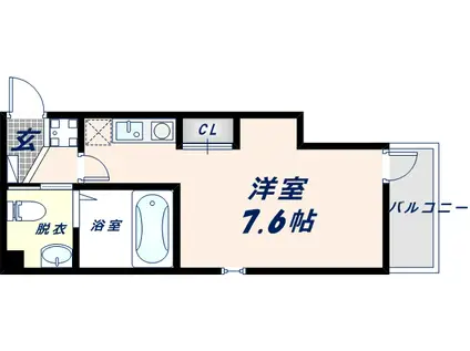 ピュアファーストナガセ(ワンルーム/2階)の間取り写真