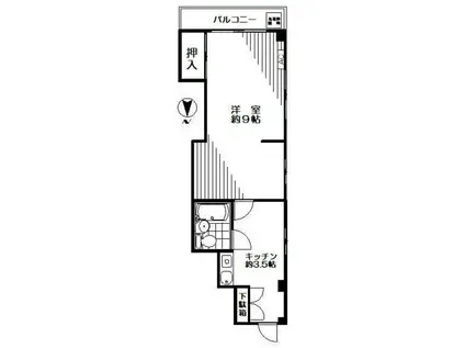 サンハイツ(1K/3階)の間取り写真