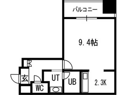 グランカーサ裏参道(1K/3階)の間取り写真