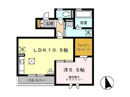 ロイヤルテラス(1LDK/1階)の間取り写真