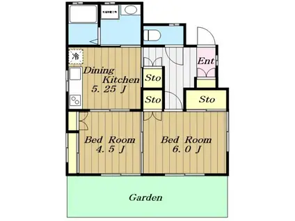 クレシータ百草(2K/1階)の間取り写真