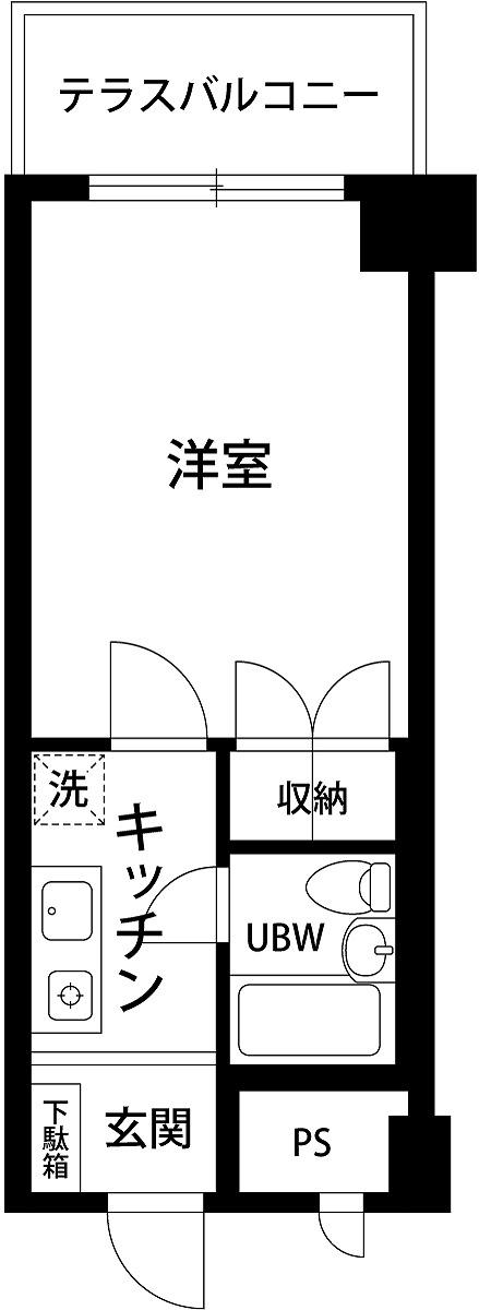 信開ドムス舞崎(1K/1階)の間取り写真
