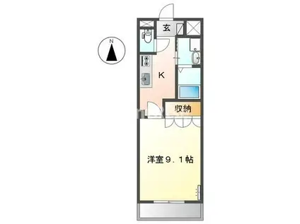 ロイヤル木の家 II番館(1K/2階)の間取り写真