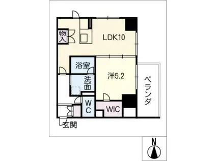 エルスタンザ黒川(1LDK/5階)の間取り写真