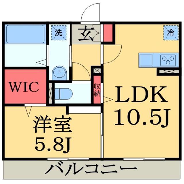 サニーリヴF(1LDK/1階)の間取り写真