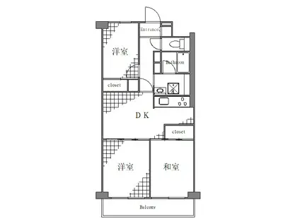 マンハイム第2西大島(3DK/8階)の間取り写真