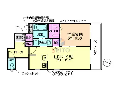 TOYONAKA HAUS(1LDK/2階)の間取り写真