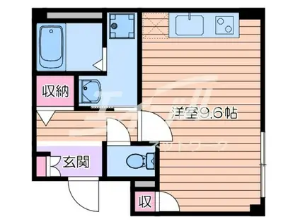 ブルーム関大前(1K/1階)の間取り写真