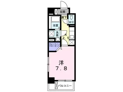 ロータス青山Ⅰ(1K/3階)の間取り写真