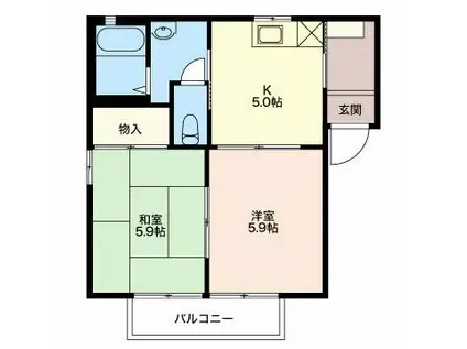 グランシャリオ(2K/1階)の間取り写真