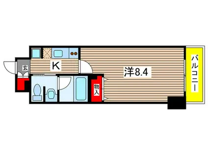 ウィルテラス千葉中央(1K/10階)の間取り写真