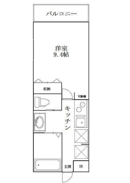 センチュリーオークB(1K/3階)の間取り写真