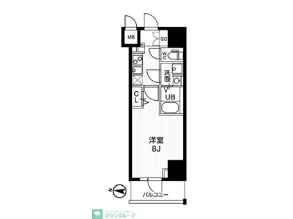 ジェノヴィア両国IVスカイガーデン(1K/7階)の間取り写真